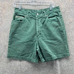 Calvin Klein Shorts Women 12 Green USA Made Denim Stonewash Vintage Easy Fit Y2K